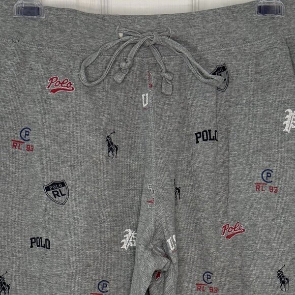 Polo Ralph Lauren Icons All Over Waffle Knit Lounge Sleepwear Pants Size Large - Picture 2 of 7
